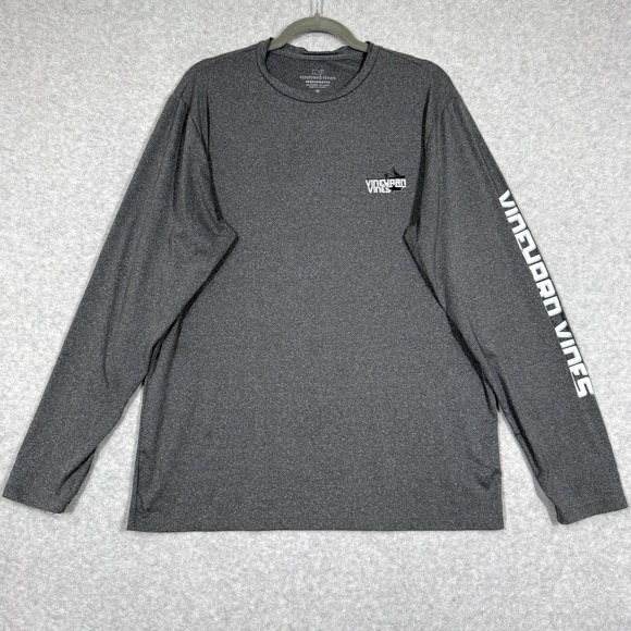 Vineyard Vines Shirt Mens Medium Performance Pullover Long Sleeve‎ Fishing Logo - Picture 2 of 11